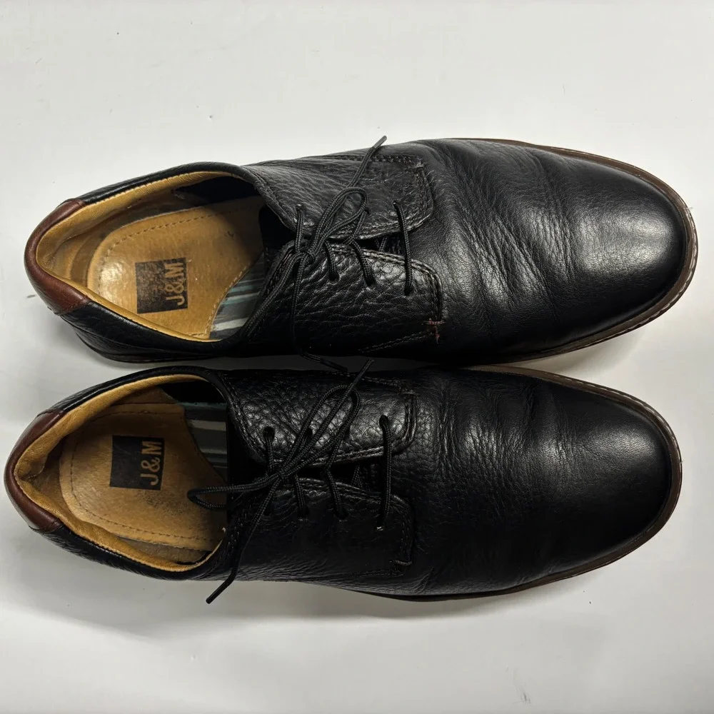 Johnston & Murphy McGuffey Black Leather 9M  Derby Hybrid Plain Toe